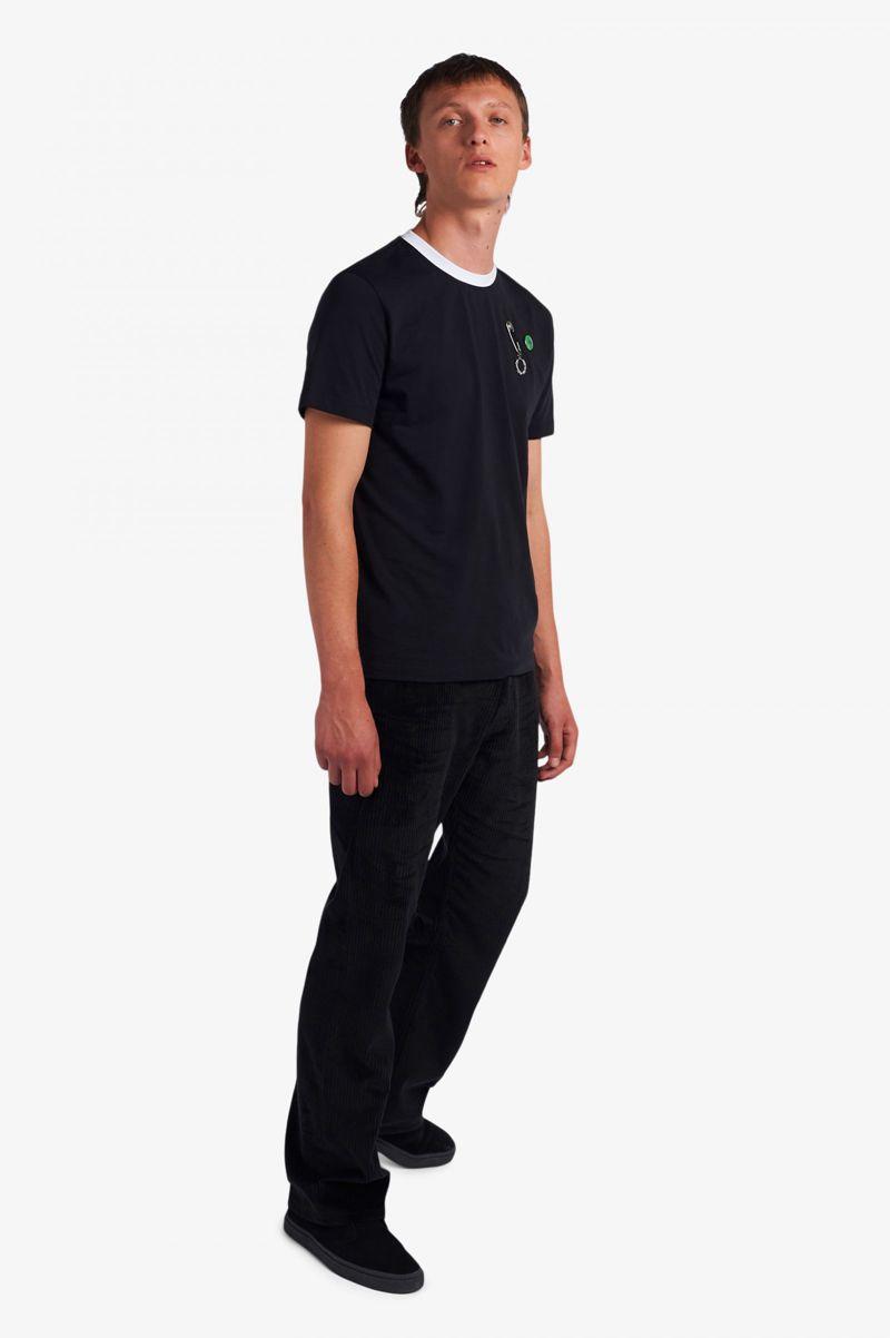 Black Fred Perry SM1949 Men's T Shirts | PH 1757QMAZ